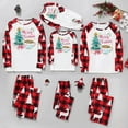thumbnail image 1 of REORIAFEE Family Christmas Pjs Matching Sets 2 Piece Loungewear Long Sleeve Top and Pant Plaid Soft Pajama Lightweight Sleepwear Red S-2XL, 1 of 6