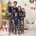 thumbnail image 1 of REORIAFEE Family Matching Christmas Pajamas Sets 2 Piece Loungewear Long Sleeve Top and Pant Santa Graphic Soft Sleepwear Blue S-2XL, 1 of 8