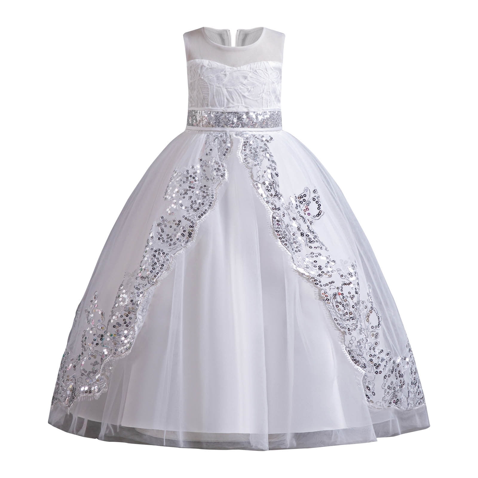 REORIAFEE First Communion Dress for Girls Lace Tulle Dress Puffy Sundress Sequin Embroidered Layered Dress Rear Zipper Dress Flower Solid Color Dress Crewneck Sleeveless Dress Size 7-8Y White - Walmart.com REORIAFEE First Communion Dress for Girls Lace Tulle Dress Puffy Sundress Sequin Embroidered Layered Dress Rear Zipper Dress Flower Solid Color Dress Crewneck Sleeveless Dress Size 7-8Y White - Walmart.com