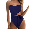 thumbnail image 1 of REORIAFEE Floral One Piece Swimsuit for Women Swimwear Bathing Suit Fashionable Swimsuit Bra Cut Out Swimsuit Slim One Piece Bikini Set Navy XXL, 1 of 5