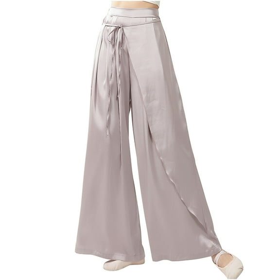 REORIAFEE Flowy Pants for Women Summer Solid Print Palazzo Pants Scrunch Butt Lift High Waisted Casual Pants Lightweight Baggy Stretchy Trousers 2024 Trending Fashion Clothing