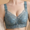 thumbnail image 1 of REORIAFEE Full Coverage Bras for Women Wide Straps Lace Mesh Everyday Bras No Wire Bras V Neck Comfy Corset Bra Adjustable Straps Stretchy Seamless Smoothing Brassiere Anti-Sagging Bra, 1 of 3