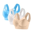 thumbnail image 1 of REORIAFEE Full Coverage Bras for Women Wireless 3 Pack Pull on Plus Size Wide Strap No Underwire Push up Bralette Comfortable Padded Bras M-5XL, 1 of 2