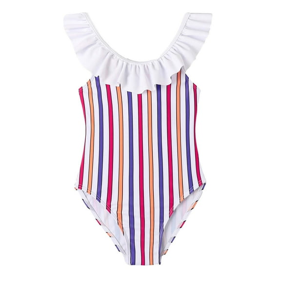 REORIAFEE Funny Swimsuits for Girls Resort Wear Bathing Suit Girls Swimsuit High Waist Backless One Piece Bikini Set White 6-8 Years
