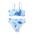 thumbnail image 1 of REORIAFEE Girls 2 Piece Swimsuit Sets Age 4-14Years Bikini Top and Short Tie Dye Print Beachwear Swimwear Adjustable Spaghetti Straps Bathing Suits High Waist Quick Dry, 1 of 7