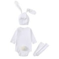 thumbnail image 1 of REORIAFEE Girls Long Sleeve Bodysuit Long Sleeve Onesies Cotton Rompers Jumpsuit Bodysuits Solid Color Overall Size 6-9M White, 1 of 8