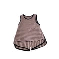 thumbnail image 1 of REORIAFEE Girls Western Outfit Tank Top and Shorts with Pocket Suits Outfit Solid Color Cotton Set Round Neck Cute Summer Spring Clothing 2024 Fashion Trendy Size 90 Khaki, 1 of 2