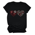 thumbnail image 1 of REORIAFEE Graphic Tees for Women Valentine's Day Print Short Sleeve Tees Heart Prints Crew Neck Fashion T Shirt Gifts Comfy Blouse Trendy Tops Black L, 1 of 2