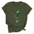 thumbnail image 1 of REORIAFEE Graphic Tees for Women St. Patrick's Day Print Short Sleeve T Shirts Paddy's Day Crew Neck Casual Tees Loose Fashion Tops Army Green M, 1 of 2