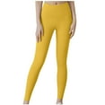 thumbnail image 1 of REORIAFEE Grey Leggings for Women Plus Size High Waisted Scrunch Butt Athletic Leggings Solid Print Yoga Pants No See Through Exercise Pants for Running Workout Elastic Tights Yellow L, 1 of 4