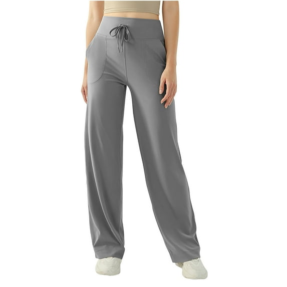 REORIAFEE High Waisted Pants for Women Plus Size Solid Print Palazzo Pants Straight Leg High Waisted Casual Pants Lightweight Baggy Stretchy Trousers 2024 Trending Fashion Clothing