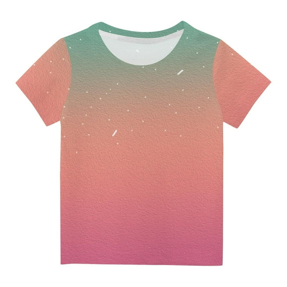 REORIAFEE Kids Boys Girls Funny Tshirts Shirts Tee Shirts Gradient Tie-Dye Print Blouse Crewneck Tops Short Sleeve Pullover Summer Fashion Clothing 2024 Multicolor