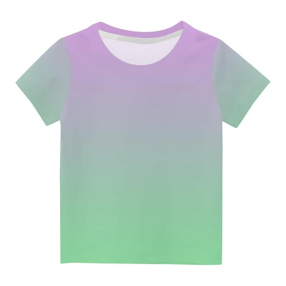 REORIAFEE Kids Boys Girls Oversized Tshirts Plus Size Tee Shirts Gradient Tie-Dye Print Blouse Round Neck Tops Short Sleeve Pullover Summer Fashion Clothing 2024 Multicolor