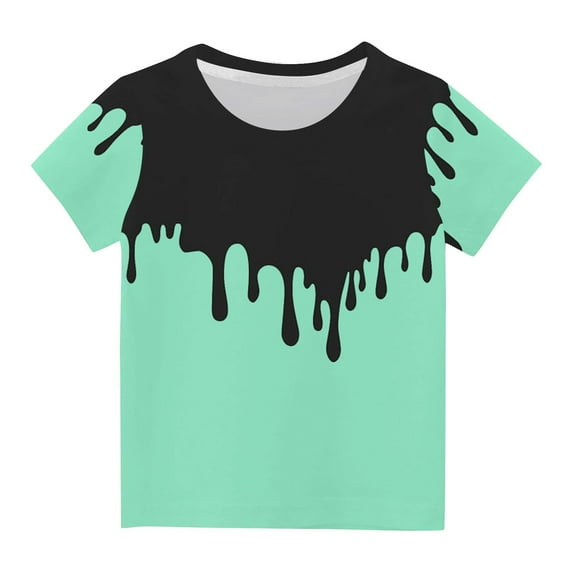 REORIAFEE Kids Boys Oversized Shirts for Girls Tee Shirts Fashion Graphic Blouse Round Neck Tops Short Sleeve Pullover Summer Fashion Clothing 2024 Mint Green