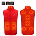 thumbnail image 1 of REORIAFEE Lightweight Heated Vest Unisex with 9 Heating Zones Electric Heated Coat without Power Bank USB Rechargeable Washable Thermal Battery Not Included Winter Waistcoat Red XXXXXXL, 1 of 5