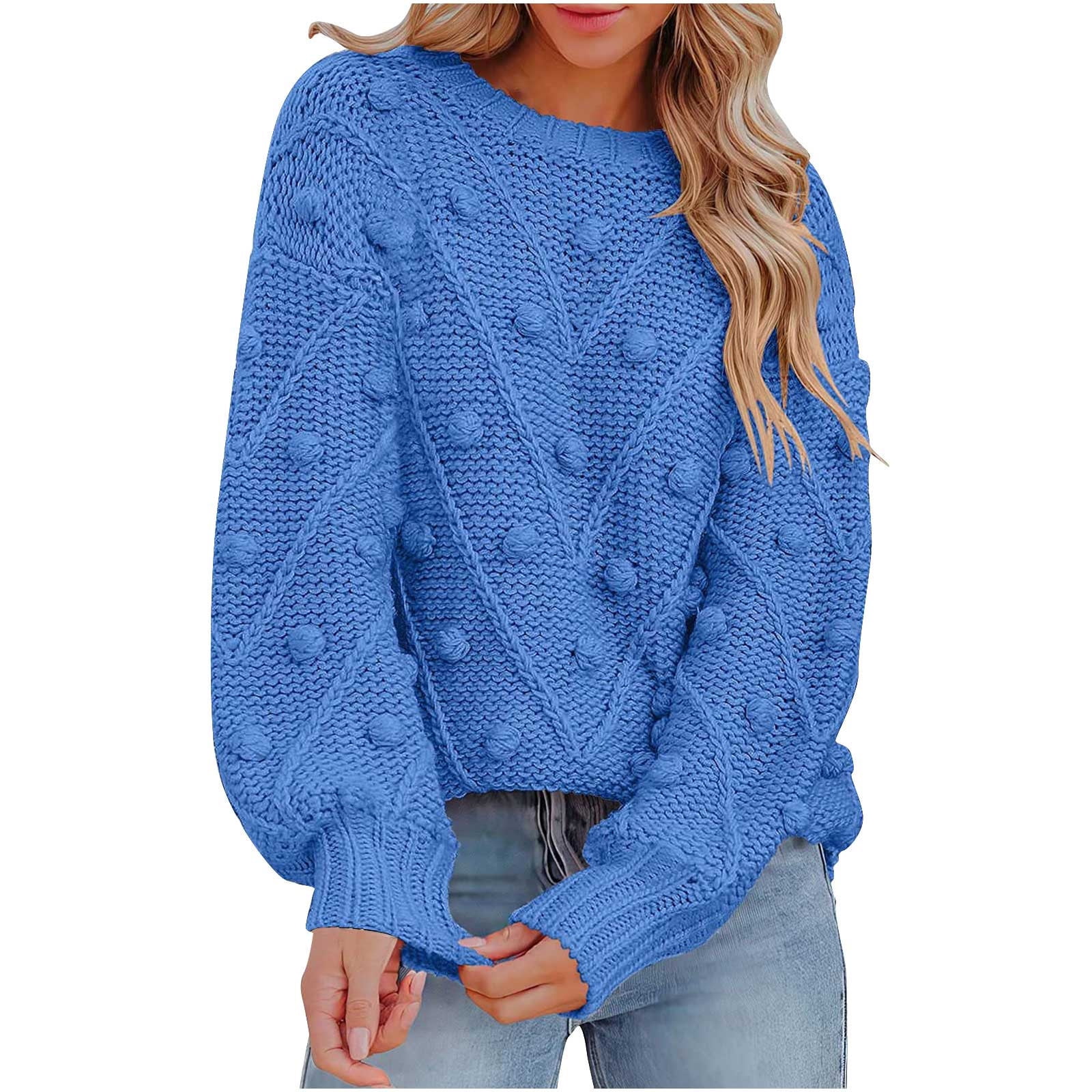 REORIAFEE Lightweight Sweaters for Women Long Sleeve Crewneck Solid ...