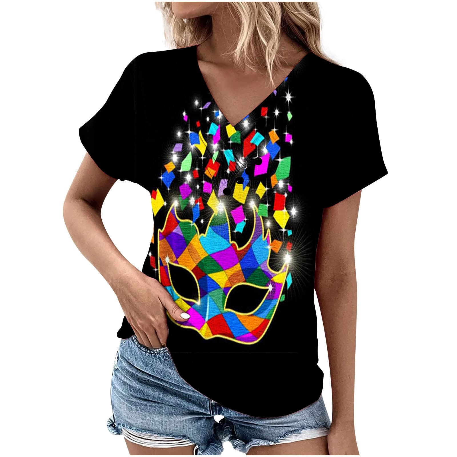 v neck mardi gras shirt