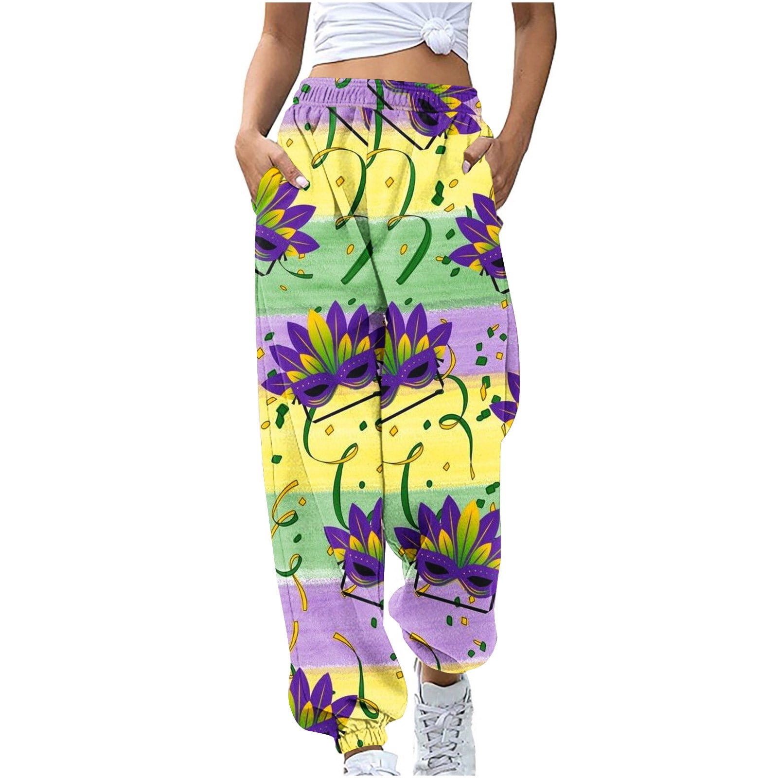 mardi gras bell bottom pants