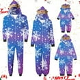 thumbnail image 1 of REORIAFEE Matching Family Christmas Pajamas Pants 1 Piece Loungewear Long Sleeve Jumpsuit Pants Snowflake Soft Sleepwear Light Blue S-2XL, 1 of 6