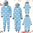 thumbnail image 1 of REORIAFEE Matching Pjs for Family Christmas 1 Piece Loungewear Long Sleeve Jumpsuit Pants Santa Graphic Soft Pajama Sleepwear Light Blue S-2XL, 1 of 6