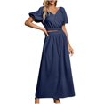 thumbnail image 1 of REORIAFEE Matching Sets for Women Going out 80s Outfit Women Summer Casual Two Piece Suit Navy XL, 1 of 5