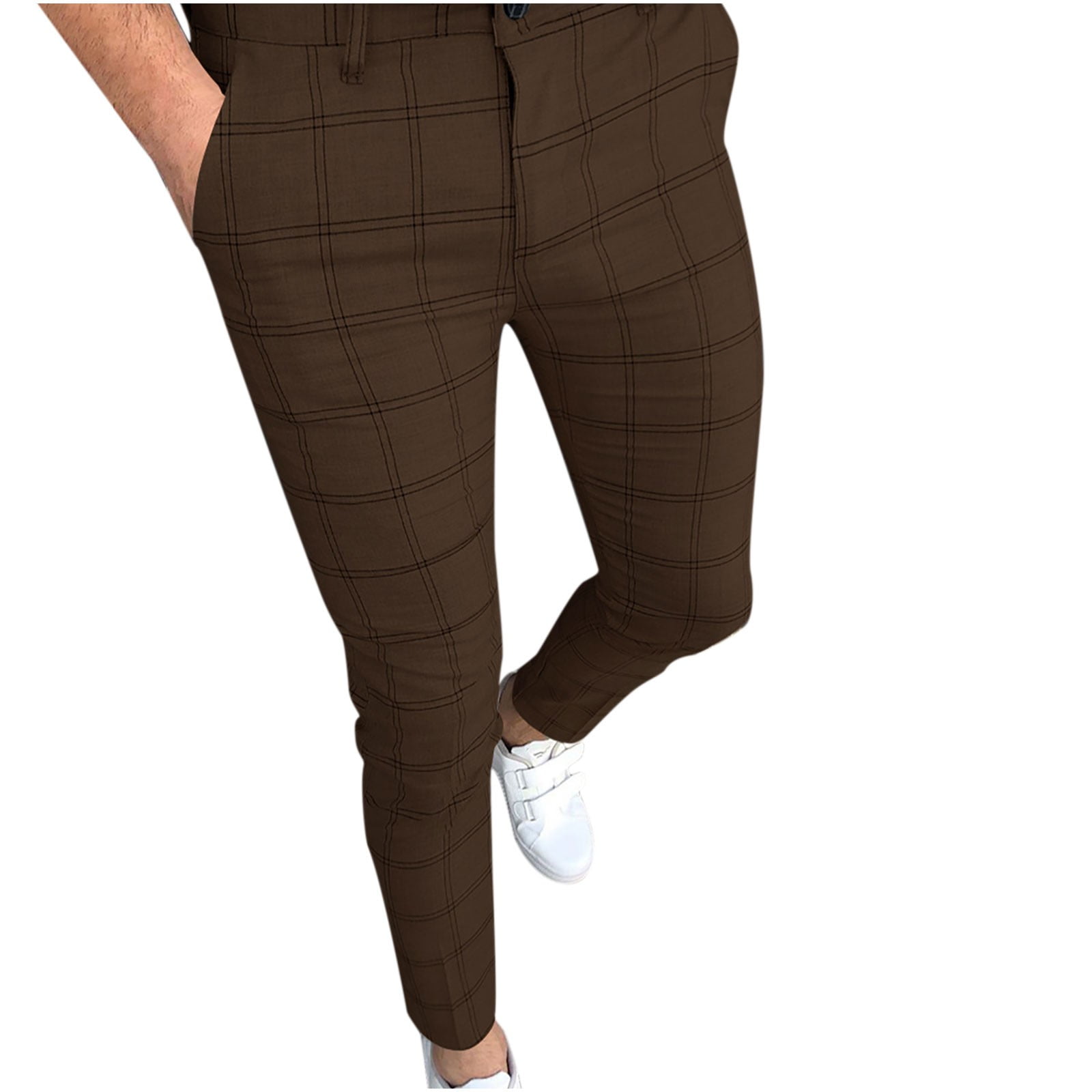 Formal Work Long Pants Men Cropped Pants Business Trousers Casual Suit Pants  | eBay