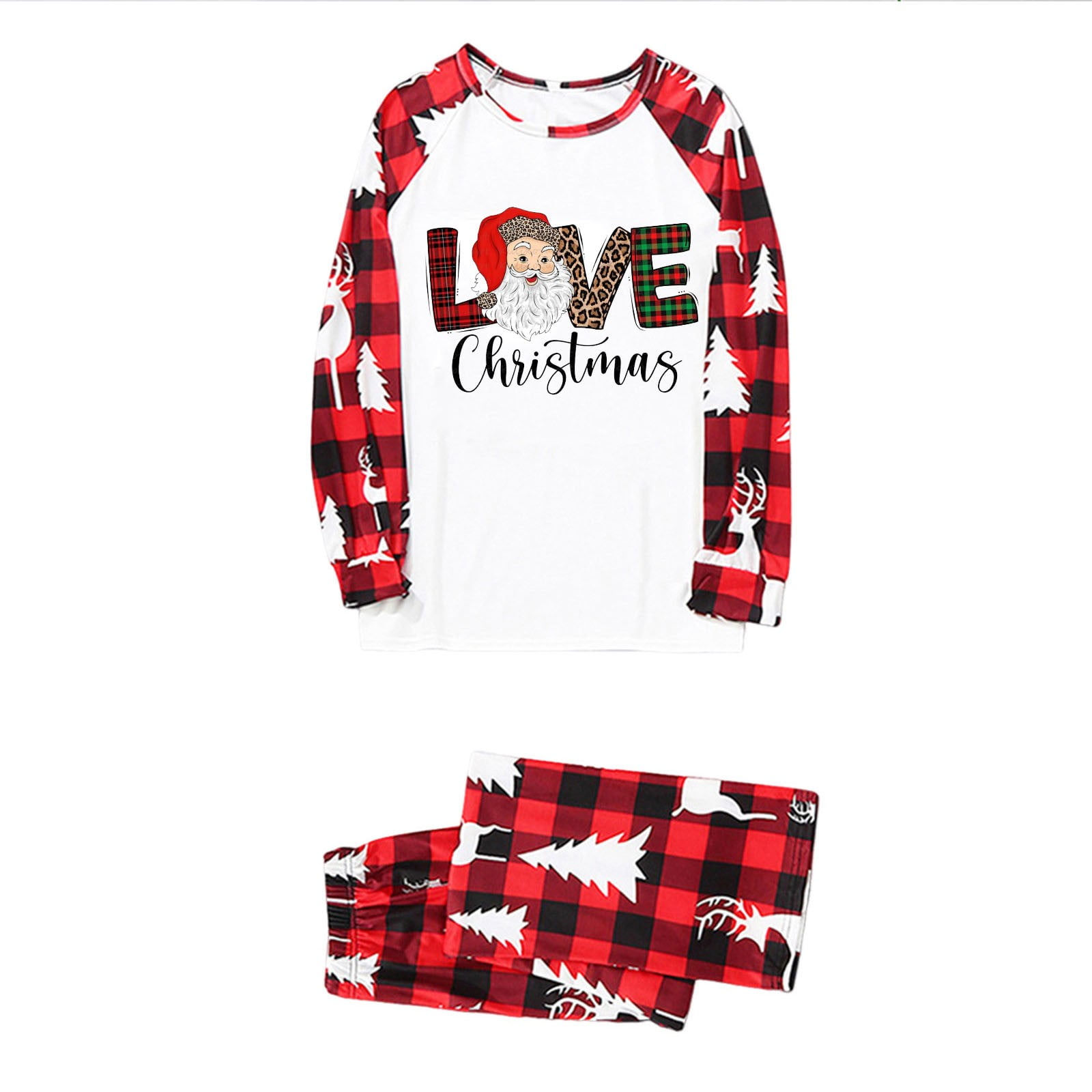 REORIAFEE Merry Christmas Pajamas Set Family Unisex Green Xmas Matching Sleepwear Christmas