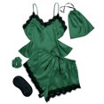 thumbnail image 1 of REORIAFEE Outfits for Women Summer Outfits Matching Sets Lounge Set Women's Fashion V Neck Comfortable Loose Home Nightdress Top + Pants Green L, 1 of 4