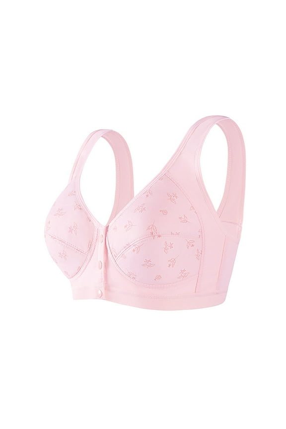 Padded Bras for Women Front Closure Wide Strap No Underwire Push up Bralette Comfortable Bras with Full Back S-2XL