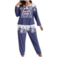 thumbnail image 1 of REORIAFEE Pajamas for Women Set Pants Christmas 2 Piece Plus Size Loungewear Long Sleeve Top and Jogger Snowflake Soft Sleepwear Blue XL-5XL, 1 of 4