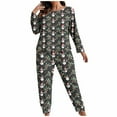 thumbnail image 1 of REORIAFEE Pajamas for Women Set Pants Christmas 2 Piece Plus Size Loungewear Long Sleeve Top and Jogger Snowflake Soft Sleepwear Green XL-5XL, 1 of 6