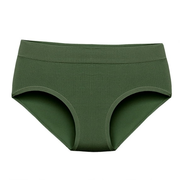 REORIAFEE Panties for Women High Waist Cotton Briefs Strech Breathable Panties Soft Comfy Underwear Lingerie Army Green 0XL