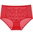 thumbnail image 1 of REORIAFEE Panties for Women High Waist Lace Full Coverage Briefs Strech Breathable Panties Soft Comfy Underwear Lingerie Red XXXL, 1 of 2