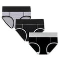 thumbnail image 1 of REORIAFEE Period Underwear Women 3PC Mid Waist Cotton Period Briefs Strech Breathable Menstrual Panties Soft Comfortable Underwear Lingerie Black L, 1 of 5