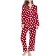 thumbnail image 1 of REORIAFEE Pjs Sets for Women Christmas 2 Piece Loungewear Long Sleeve Button down Shirts and Pant Santa Graphic Pajama Sleepwear Red S-2XL, 1 of 7