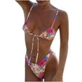 thumbnail image 1 of REORIAFEE Plus Size Bathing Suits Women Fashionable Swimsuit Slim Hollow Out Bikini Set Pink M, 1 of 4
