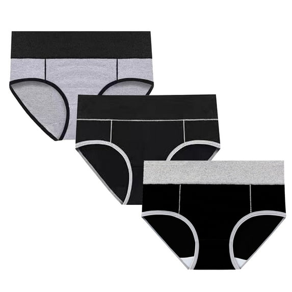 REORIAFEE Plus Size Period Underwear for Women Pack 3 Mid Waist Cotton Period Briefs Strechy Breathable Menstrual Panties Soft Comfy Underpants Lingerie Black XXXXL
