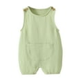 thumbnail image 1 of REORIAFEE Plus Size Summer Rompers Sleeveless Onesies Rompers Jumpsuit Bodysuits Solid Color Overall Size 3-6M Green, 1 of 3