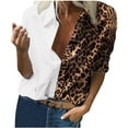 thumbnail image 1 of REORIAFEE Plus Size Tops for Women Ethnic Retro T-shirt Leopard Print Long Sleeve Shirt V-Neck Roll Up Sleeve Tops Cowgirl Tops Flowy Blouse Kawaii Shirt Retro Pullover Western Tops, 1 of 4