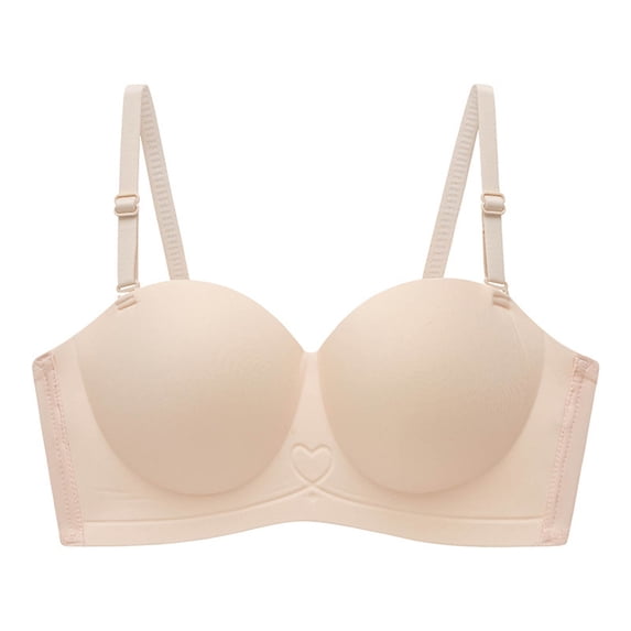 REORIAFEE Push up Sports Bras for Women with Pads Gathered Daily Bra Wireless Bras V Neck Comfy Corset Bra Adjustable Straps Lightly Lined Classic Seamless Brassiere Anti-Sagging Bra