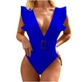 thumbnail image 1 of REORIAFEE Push Up Beachwear Bathing Suit One Piece Swimwear for Women Beach Vacation Swimsuit Loose Sleeveless Swimsuit Top Blouse Dark Blue M, 1 of 9