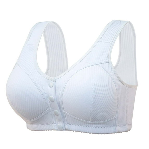 REORIAFEE Push Up Bra Women Bra Underwear Plus Size Embroidered Comfortable Breathable Bra Wireless Underwear Light Blue 36