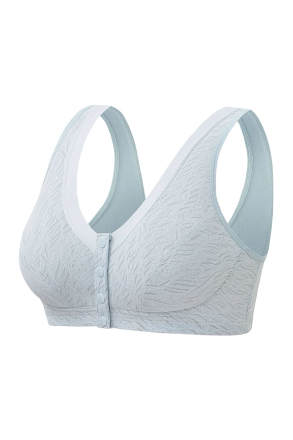 Push up Bras for Women Wireless Front Closure Cotton Plus Size Wide Strap Bra Comfortable Ice Silk Padded Bras L-5XL