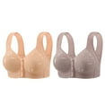 thumbnail image 1 of REORIAFEE Push up Bras for Women Wireless Front Closure Pack of 2 Plus Size Wide Strap No Underwire Bralette Comfortable Padded Bras S-5XL, 1 of 2