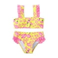 thumbnail image 1 of REORIAFEE Ruffle Butts Swimsuit Girls Ruffle Trim Bikini Top and Short Cute Flower Print Beachwear Swimwear Wide Strap Bathing Suits High Waist Quick Dry 2024 Fashion Clothing, 1 of 7