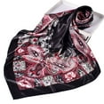 thumbnail image 1 of REORIAFEE Satin Headscarf Women's Like Silk Satin Scarf for Hair Wrapping at Night Scarf for Sleeping 90CM Silk Square Scarf Hand Flower Turban Shawl Scarf Hot Pink One Size, 1 of 4