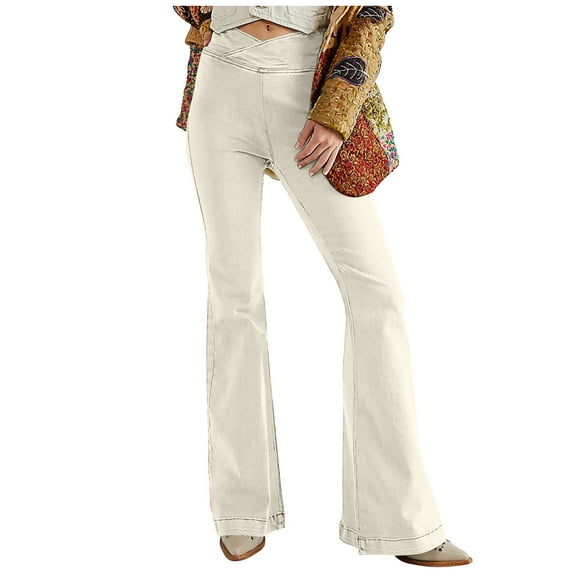 REORIAFEE Seamless Workout Leggings Bell Bottom Palazzo Pants Running Gym Pull On High Waisted Casual Pants Lightweight Baggy Stretchy Slacks 2024 Trending Fashion Clothing