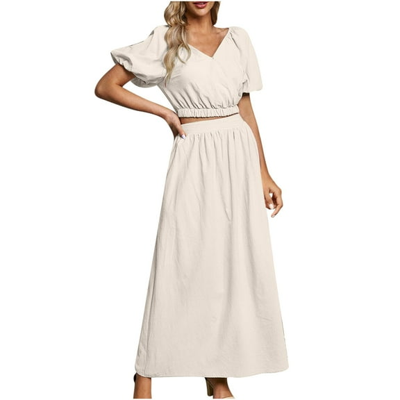 REORIAFEE Sexy Club Outfits for Women Sets Festival Outfit Women Summer Casual Two Piece Suit Beige XL