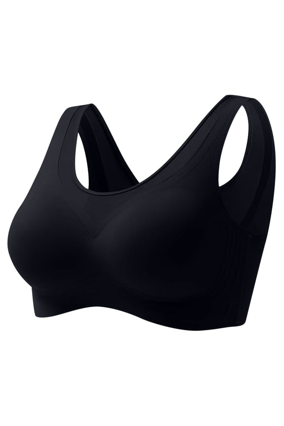 Sports Bras for Women High Impact Firm Support Running Gathered Lingerie Bras Wireless Bras Scoop Neck Comfy Corset Bra Wide Strap Bra Comfortable Breathable Brassiere Anti-Sagging Bra
