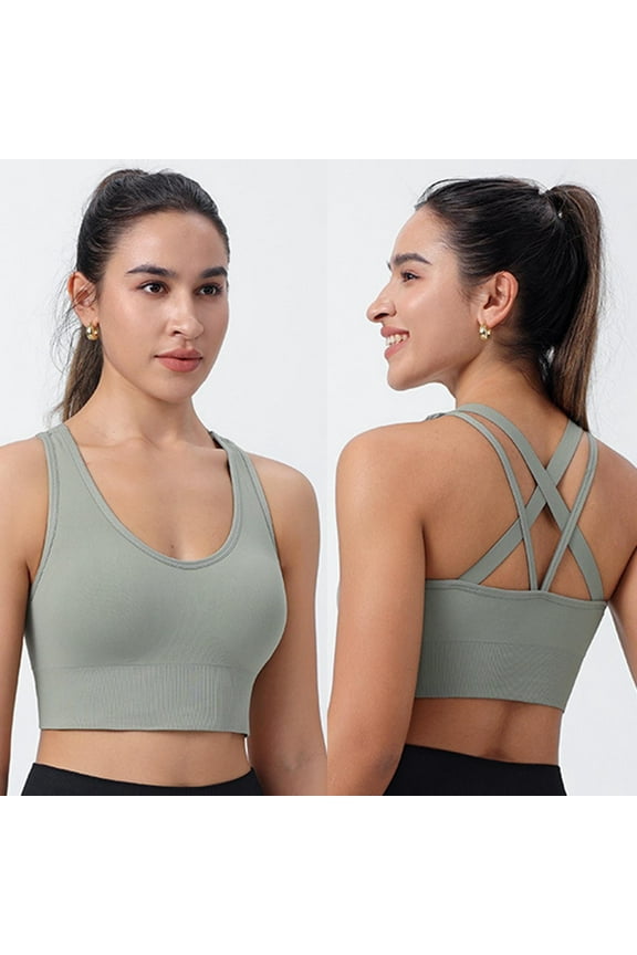 Sports Bras for Women Plus Size Push up Bra Racerback Full Coverage Comfortable Low Impact Bras M-3XL